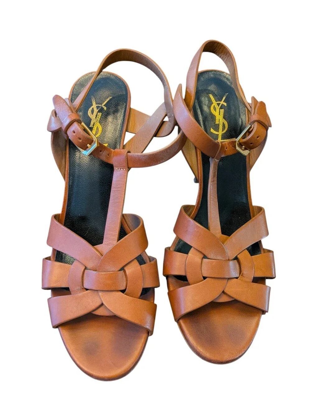 YSL Tribute Sandals In Brown Size 38.5